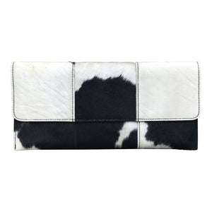  Black & White Calf Hair Clutch 