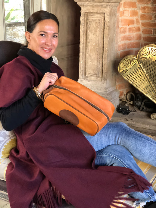 Natural Saddle Leather Dopp Kit