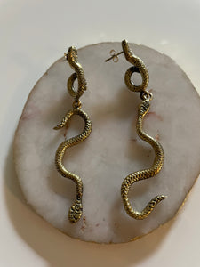 Aretes Serpiente Colgante