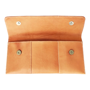 Lisbon Clutch Natural Saddle Leather