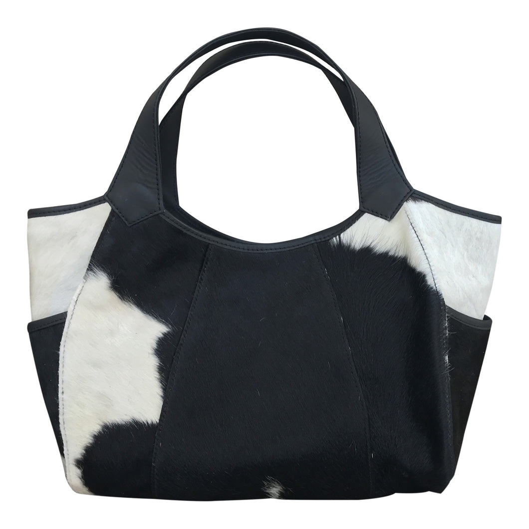 Michelle Black & White Calf Hair Bag